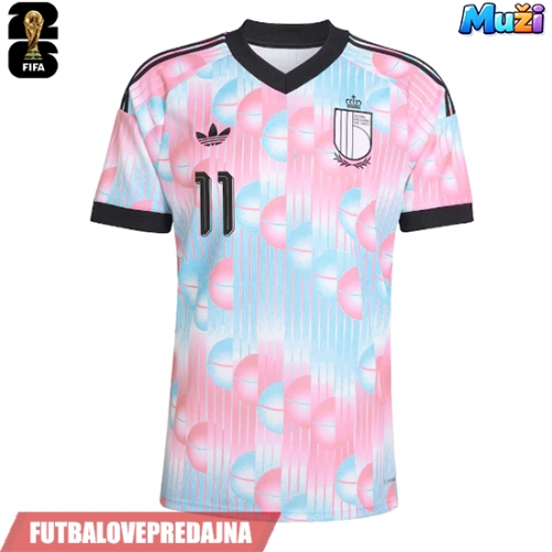 Lacne Muži Futbalové dres Belgicko Jeremy Doku #11 MS 2026 Krátky Rukáv - Preč